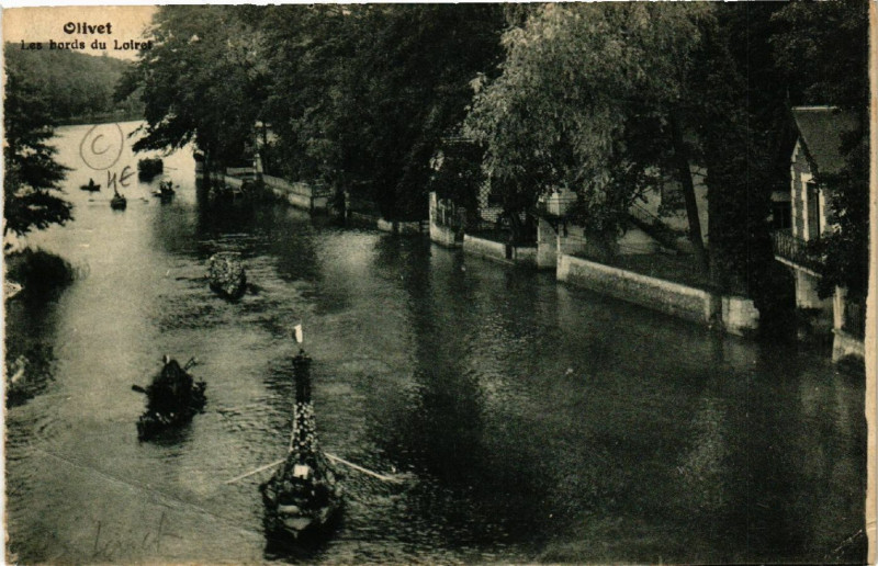 Carte postale ancienne Olivet - Les bords du Loiret à Olivet