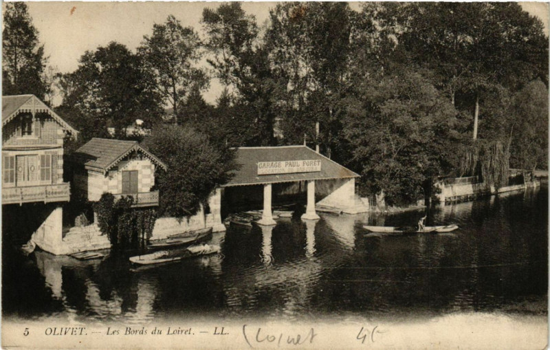 Carte postale ancienne Olivet - Les Bords du Loiret à Olivet