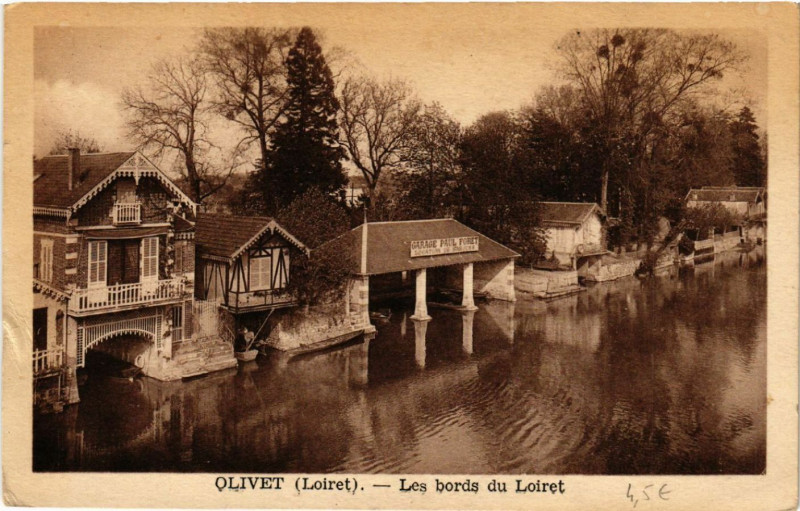 Carte postale ancienne Olivet - Les Bords du Loiret à Olivet