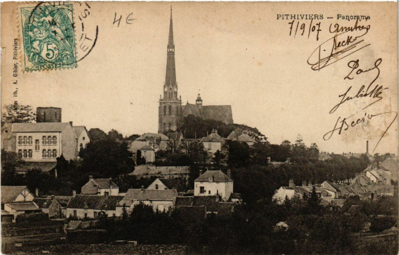 Carte postale ancienne Pithiviers - Panorama à Pithiviers