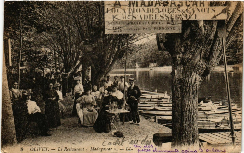 Carte postale ancienne Olivet - Le Restaurant Madagascar à Olivet