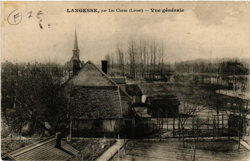 Carte postale ancienne Langesse - par Les Choux - Vue générale à Langesse