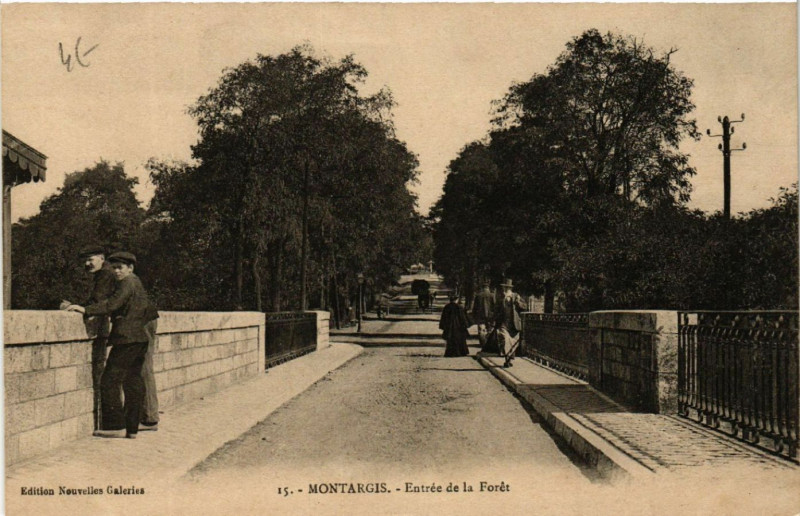 Carte postale ancienne Montargis - Entrée de la Foret à Montargis
