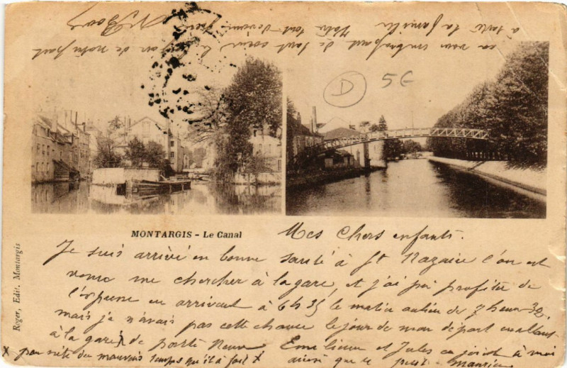 Carte postale ancienne Montargis - Le Canal à Montargis