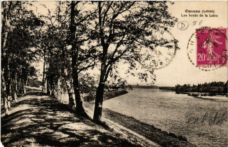 Carte postale ancienne Ousson - Les bords de la Loire