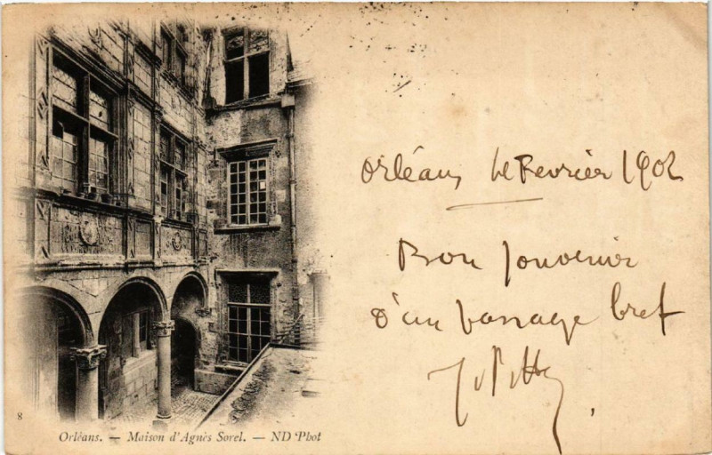 Carte postale ancienne Orleans Maison d'Agnes Sorel à Orléans