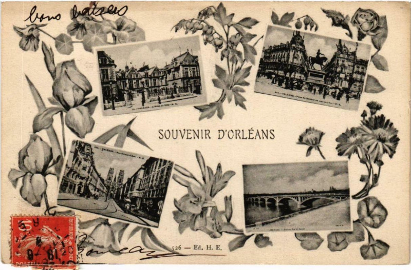 Carte postale ancienne Orleans Souvenir d'Orleans à Orléans