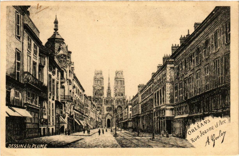 Carte postale ancienne Orleans Rue Jeanne d'Arc à Orléans