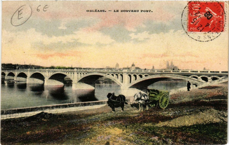Carte postale ancienne Orleans Le nouveau Pont à Orléans