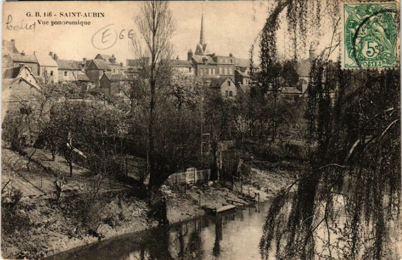 Carte postale ancienne Saint-Aubin vue panoramique