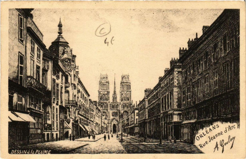 Carte postale ancienne Orleans Rue Jeanne d'Arc à Orléans