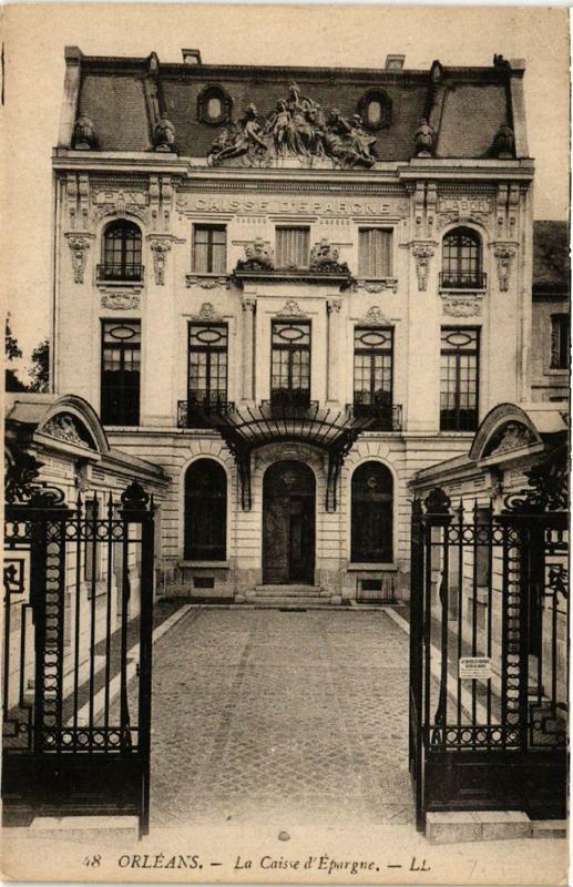 Carte postale ancienne Orleans La Caisse d'Epargne à Orléans