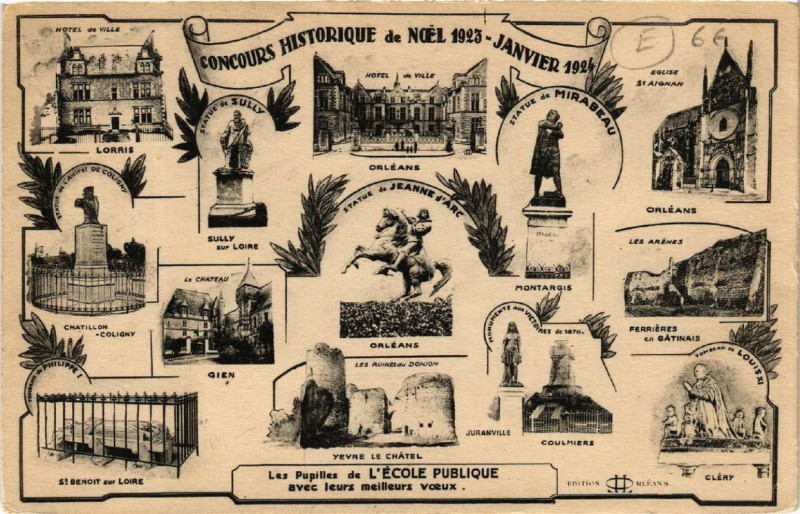 Carte postale ancienne Orleans Concours Historique de Noel 1923 à Orléans
