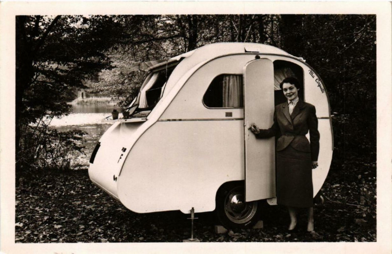 Carte postale ancienne Orleans Caravane Home Ma Coquille Camping à Orléans