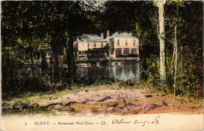 Carte postale ancienne Olivet Restaurant Paul Foret à Olivet