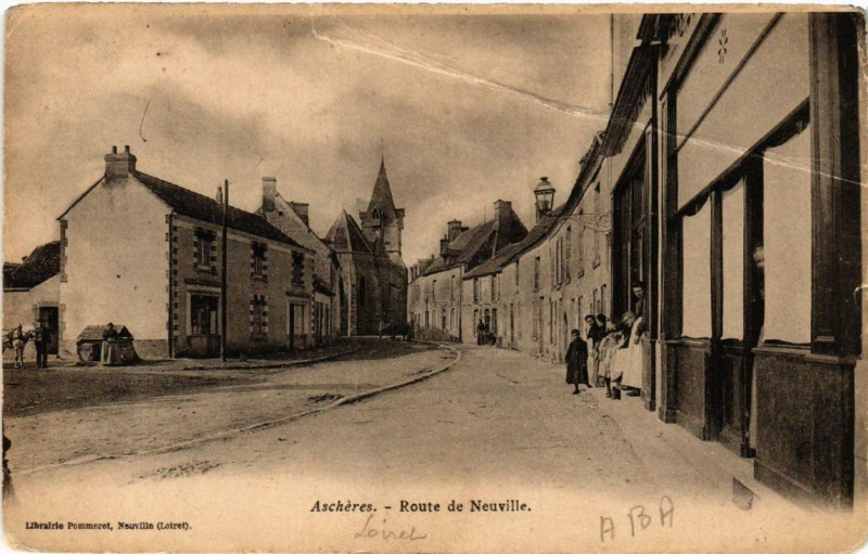 Carte postale ancienne Ascheres Route de Neuville