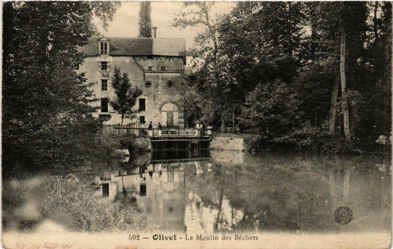 Carte postale ancienne Olivet Le Moulin des Béchets à Olivet