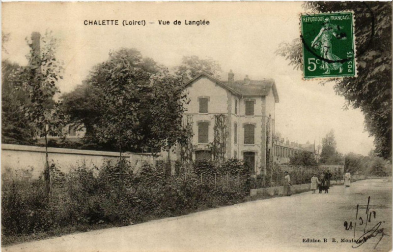 Carte postale ancienne Chalette vue de Langlée