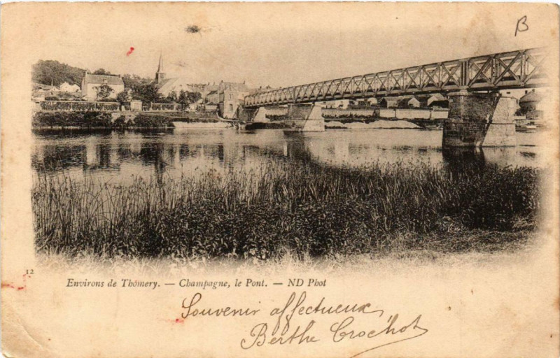 Carte postale ancienne Champagne le Pont