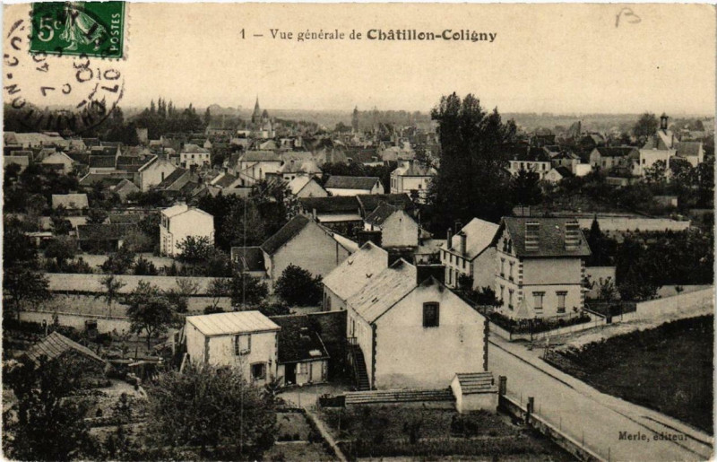 Carte postale ancienne Chatillon-Coligny Vue générale à Châtillon-Coligny