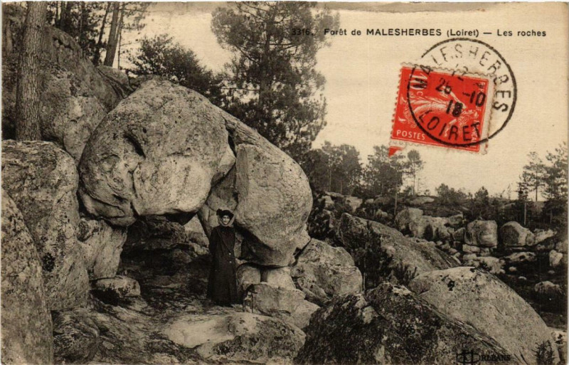 Carte postale ancienne Foret de Malesherbes Les roches