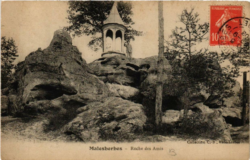 Carte postale ancienne Malesherbes Roche des amis