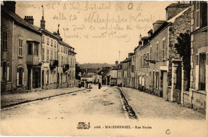 Carte postale ancienne Malesherbes Rue Neuve