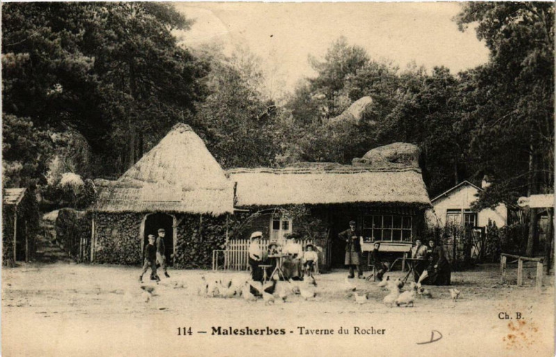 Carte postale ancienne Malesherbes Taverne du Rocher