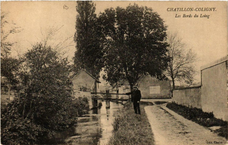 Carte postale ancienne Chatillon-Coligny Les Bords du Loing à Châtillon-Coligny