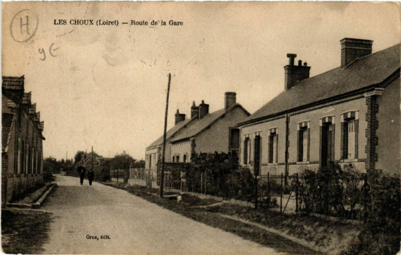 Carte postale ancienne Les Choux - Route de la Gare aux Choux