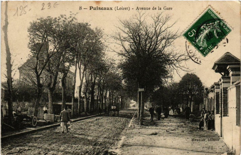 Carte postale ancienne Puiseaux Avenue de la Gare à Puiseaux