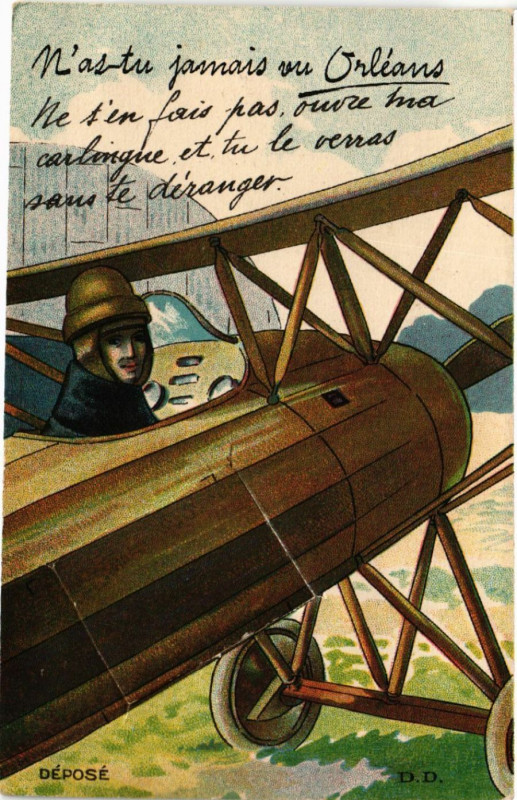 Carte postale ancienne Déposé - Folklore - Type - Aviation