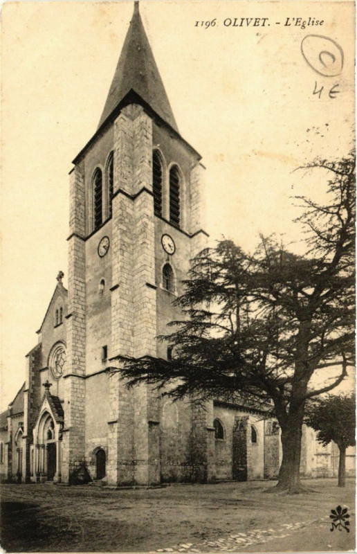 Carte postale ancienne Olivet - Eglise à Olivet
