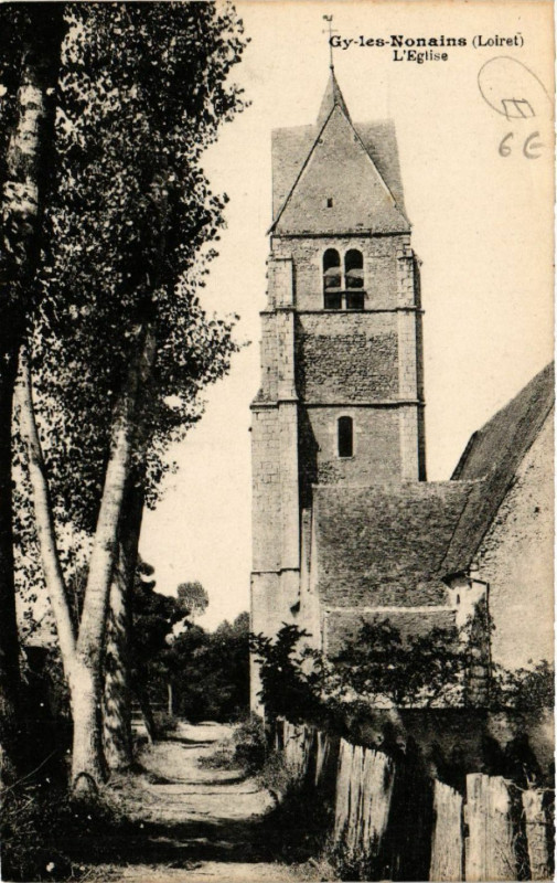 Carte postale ancienne Gy-les-Nonais - Eglise