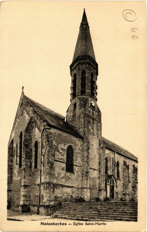 Carte postale ancienne Malesherbes - Eglise Saint-Martin