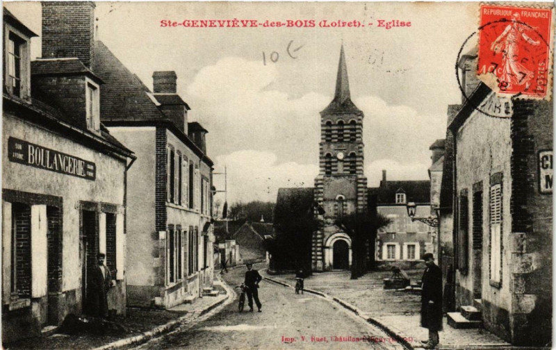 Carte postale ancienne Sainte-Genevieve-de-Bois Eglise