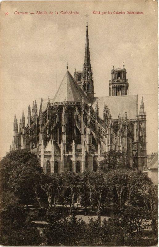 Carte postale ancienne Orleans Abside de la Cathédrale à Orléans