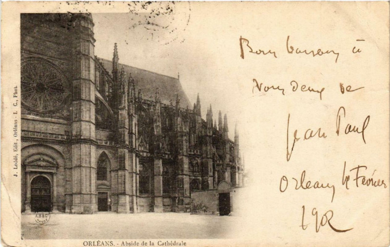 Carte postale ancienne Orleans Abside de la Cathédrale à Orléans