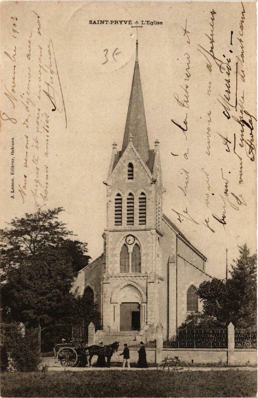 Carte postale ancienne Saint-Pryve L'Eglise