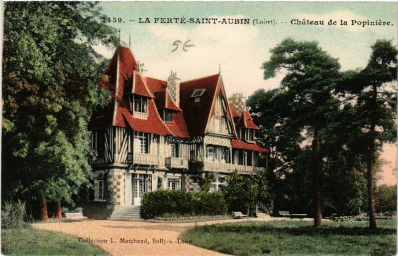 Carte postale ancienne La Ferte- Saint-Aubin - Chateau de la Popiniere