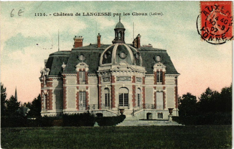Carte postale ancienne Langesse - Chateau de Langesse par Les Choux à Langesse
