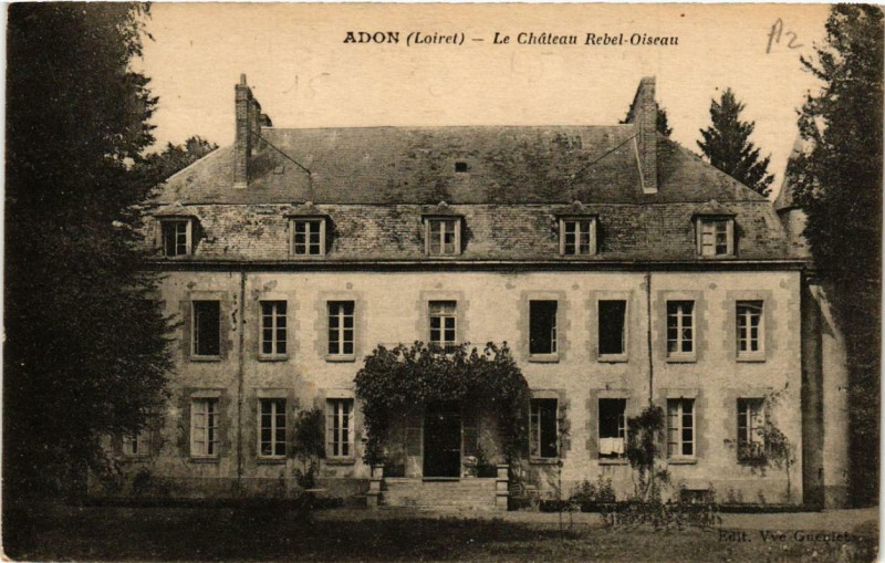 Carte postale ancienne Adon Le Chateau Rebel-Oiseau à Adon