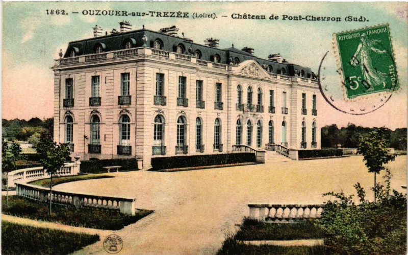 Carte postale ancienne Ouzouer-sur-Trezee Chateau de Pont-Chevron à Ouzouer-sur-Trézée
