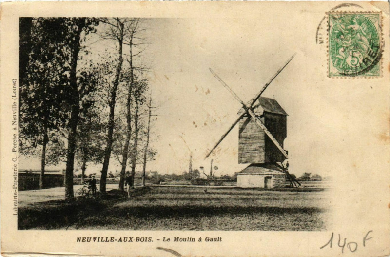 Carte postale ancienne Neuville-aux-Bois Le Moulin a Gault à Neuville-aux-Bois