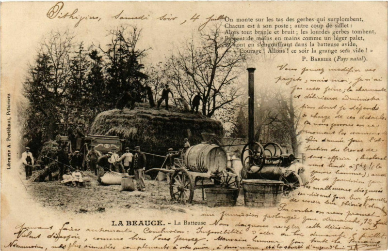 Carte postale ancienne La Beauce La Batteuse