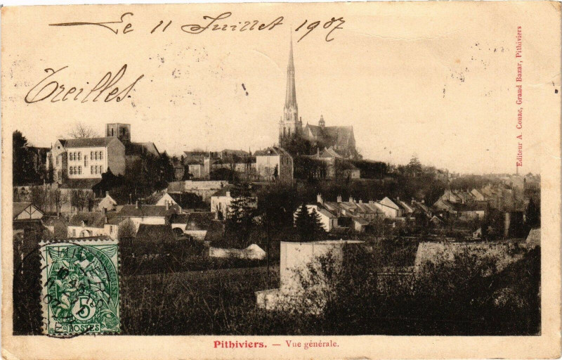 Carte postale ancienne Pithiviers - Vue générale à Pithiviers