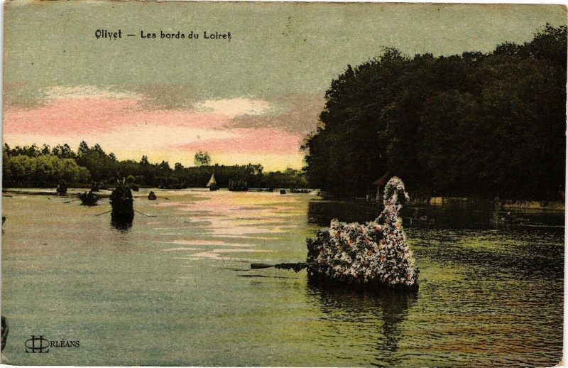 Carte postale ancienne Olivet - Les Bords du Loiret à Olivet