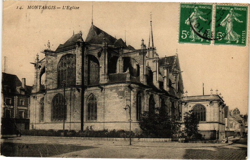 Carte postale ancienne Montargis - L'Eglise à Montargis