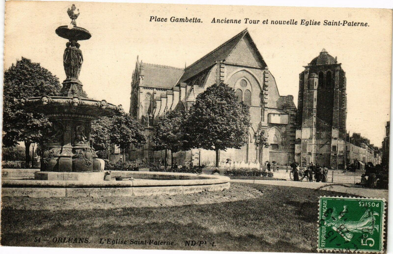 Carte postale ancienne Orleans - L'Eglise St-Paterne à Orléans
