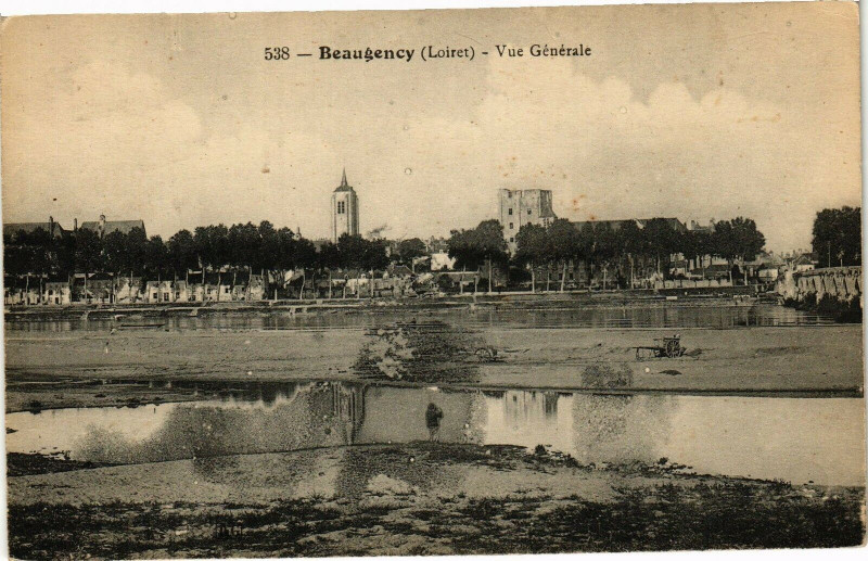 Carte postale ancienne Beaugency - Vue générale à Beaugency